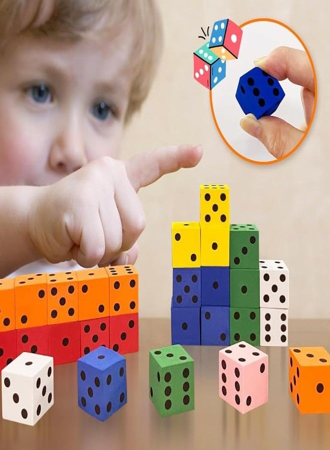 XIPEGPA 110PCS Foam Dice Set Small Colorful Dices with Number Dots for Math Game Building Toys Classroom Educational Toy Entertainment for Party Favor Birthday Gifts in 7 Colors (0.78inch) (110) - Image 3