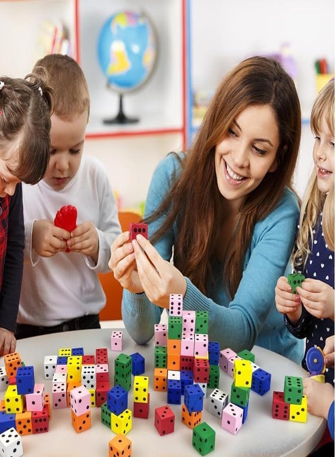 XIPEGPA 110PCS Foam Dice Set Small Colorful Dices with Number Dots for Math Game Building Toys Classroom Educational Toy Entertainment for Party Favor Birthday Gifts in 7 Colors (0.78inch) (110) - Image 5