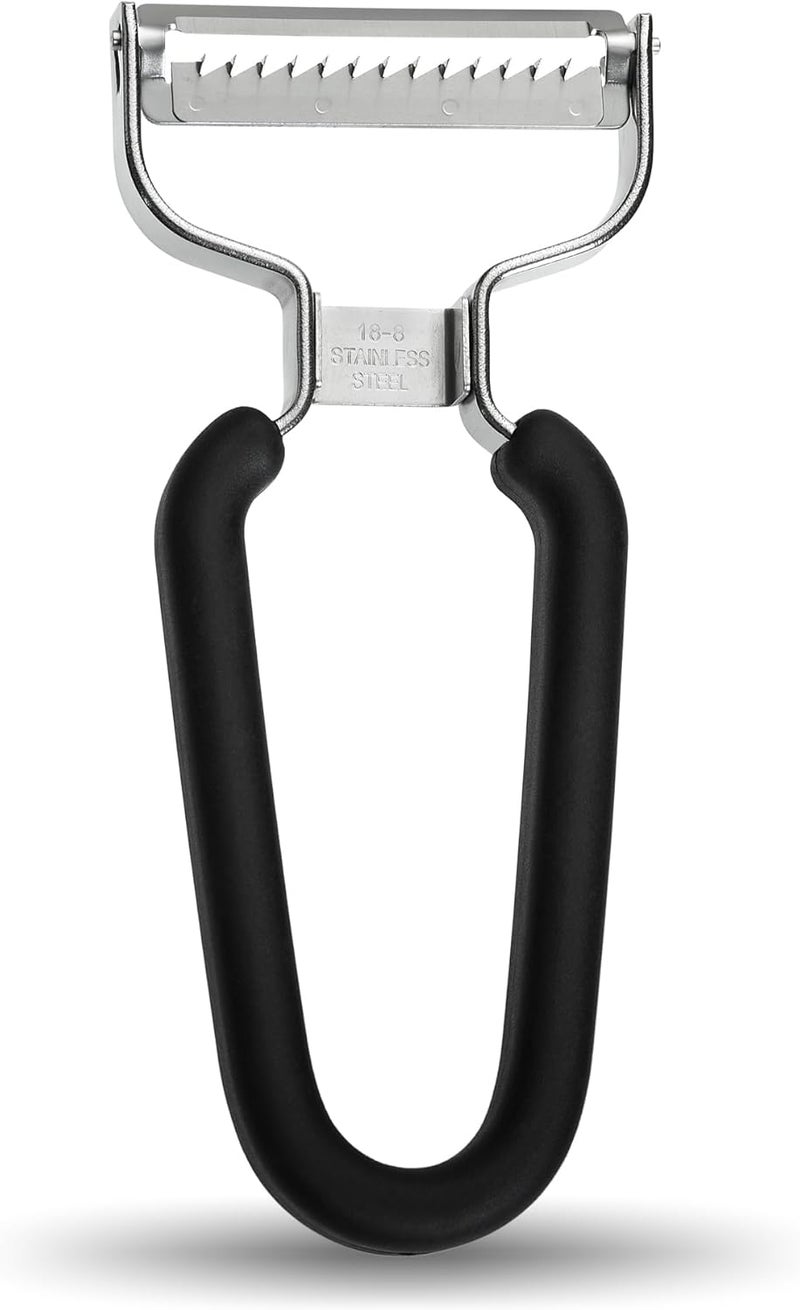 Lurch Germany Julienne Vegetable Y Peeler 5.1 x 2.3 Inches / 13 cm x 6 cm | Stainless Steel Cutter & Slicer for Carrot, Potato & Apple | Veggie Zoodles Maker | Non-slip Comfortable Handle - Black - Image 1