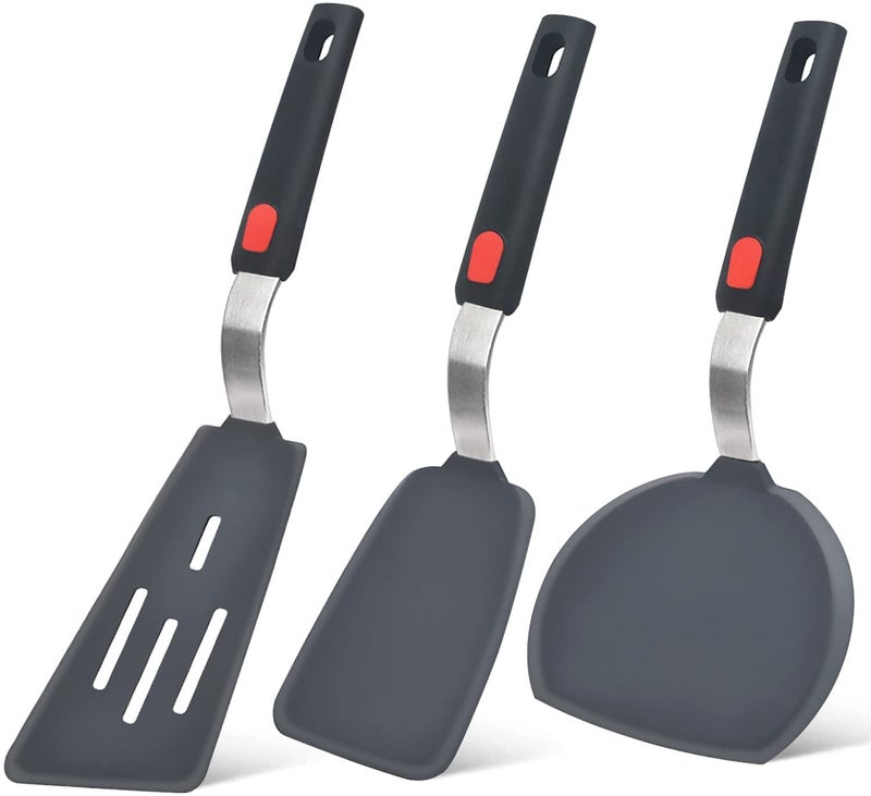 Trifecta Flexible Silicone Spatula, Turner, 480F Heat Resistant, Ideal for Flipping Eggs, Burgers, Pancakes, Crepes and More(Set of 3) - Image 1