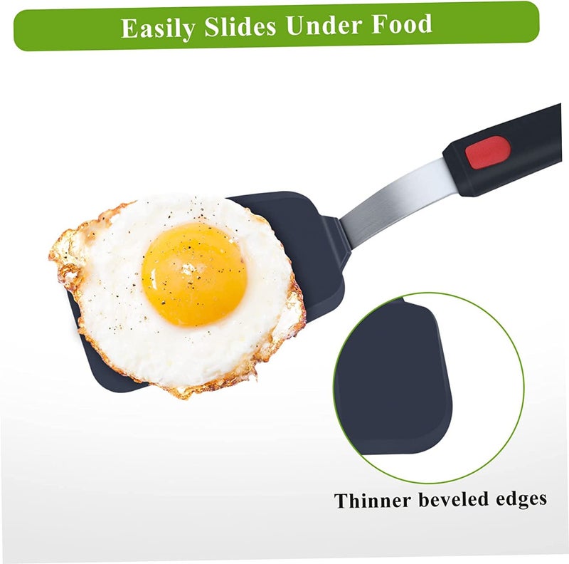 Trifecta Flexible Silicone Spatula, Turner, 480F Heat Resistant, Ideal for Flipping Eggs, Burgers, Pancakes, Crepes and More(Set of 3) - Image 5