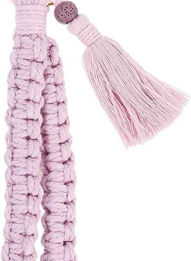 Purple Tassel Macrame Keychain Wristlet Braided Lanyard for Car Keys Women Accessory - Image 1