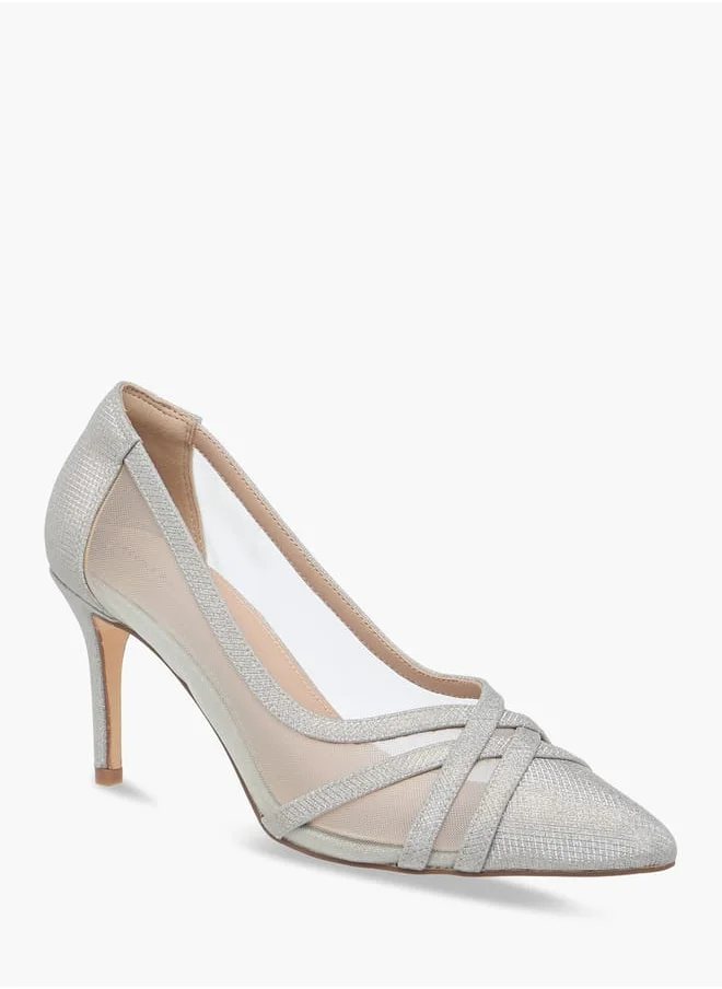Flora Bella By Shoexpress Women Textured Slip-On Pumps with Stiletto Heels