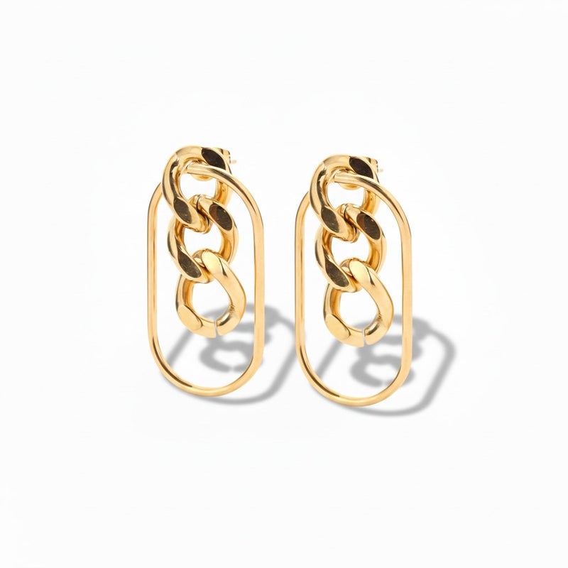 Bariq The Chain Frame Hoops - Tarnish Free - Image 1