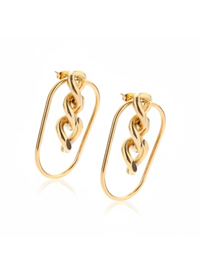 Bariq The Chain Frame Hoops - Tarnish Free - Image 2