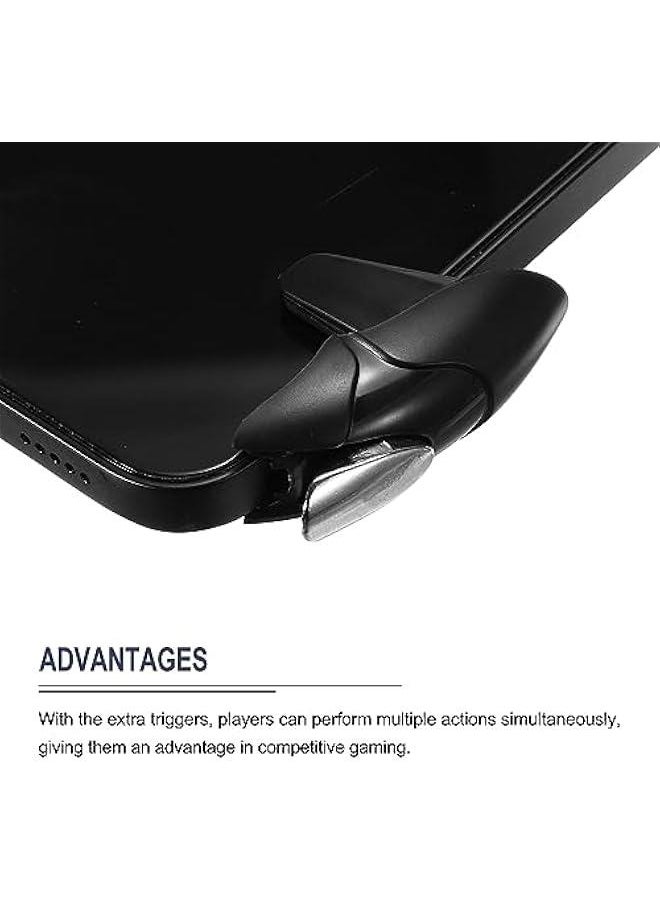 ماركة غير محددة Mobile Game Controller Pair Trigger ons for 4.7-6.5 Inch Phones High Sensitivity Black  - Image 4