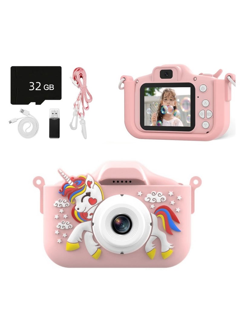 general Kids Camera for Girls, Kids Digital Camera with 32GB Card, 1080P HD Kids Video Camera for Kids Birthday Christmas Toy Gifts Selfie Childrens Camera for Toddler Age 3-12 Years Old - Image 1