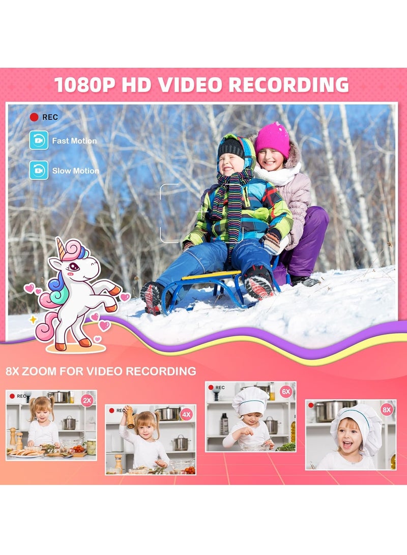 general Kids Camera for Girls, Kids Digital Camera with 32GB Card, 1080P HD Kids Video Camera for Kids Birthday Christmas Toy Gifts Selfie Childrens Camera for Toddler Age 3-12 Years Old - Image 2