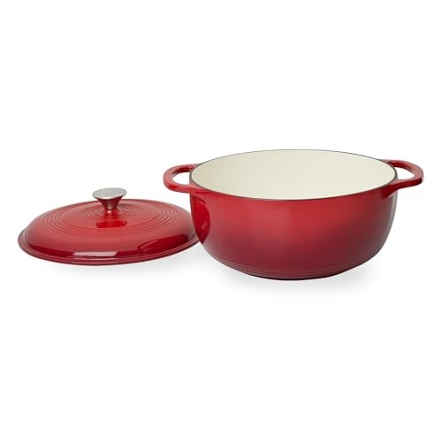 Mercer Culinary Enameled Cast Iron Round Dutch Oven, 6 qt., Red - Image 2