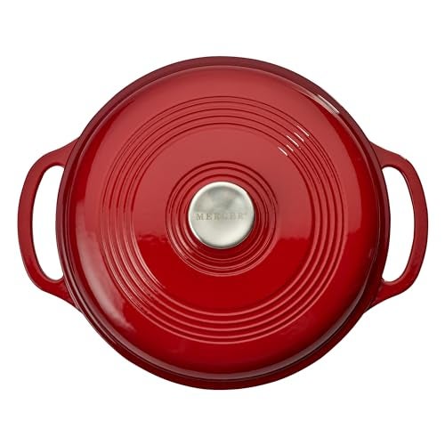 Mercer Culinary Enameled Cast Iron Round Dutch Oven, 6 qt., Red - Image 3