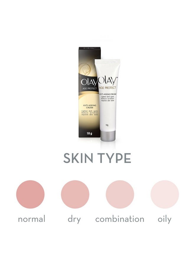 Olay - Olay Age Protect Anti-Ageing Cream | Lightens Dark Spots and Reduces Wrinkles | Normal, Oily, Dry, Combination Skin | 18g - Image 1