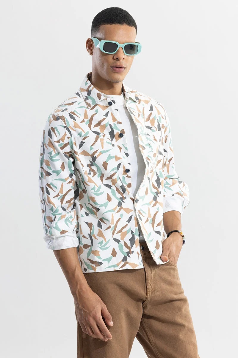 SNITCH Multicolour Multicolour Abstract Long Sleeve Relaxed Casual Overshirt for Men | Best Price UAE