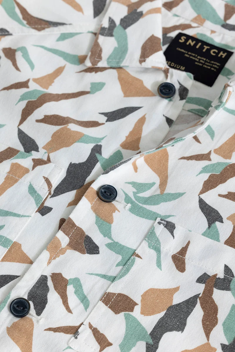 سنيتش Multicolour Abstract Long Sleeve Relaxed Casual Overshirt