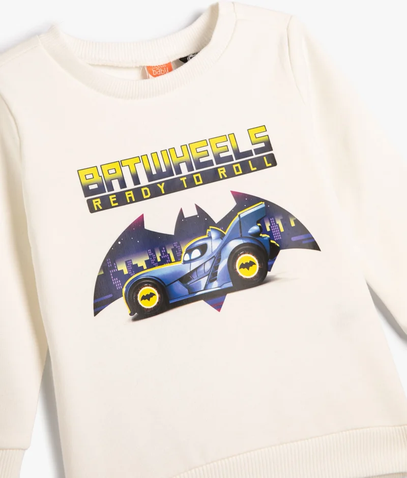KOTON Batman Sweatshirt Licensed Long Sleeve Crew Neck Cotton Raised