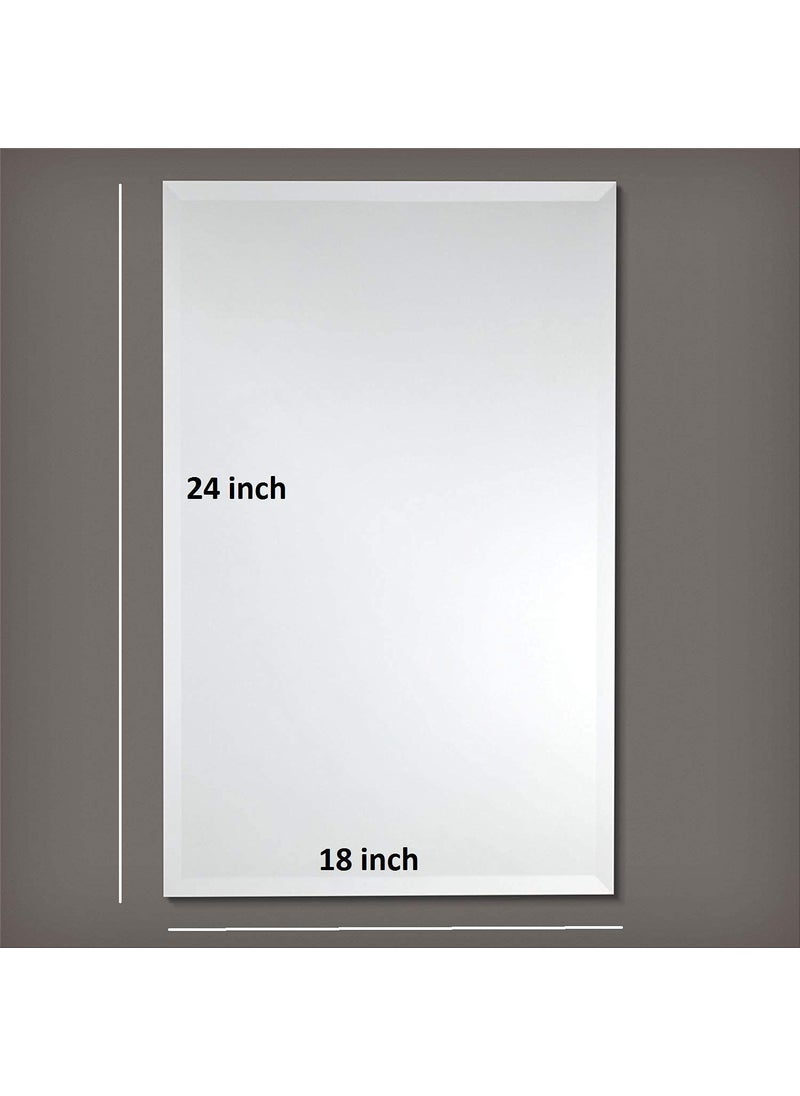 Creative Arts n Frames Creative Arts n Frames 5mm Thick Exquisite Beveled Frame Less Rectangle Wall Mount Mirror for Bathroom Washroom and Wash Basin Beveled 18x24 Rectangle  - Image 3