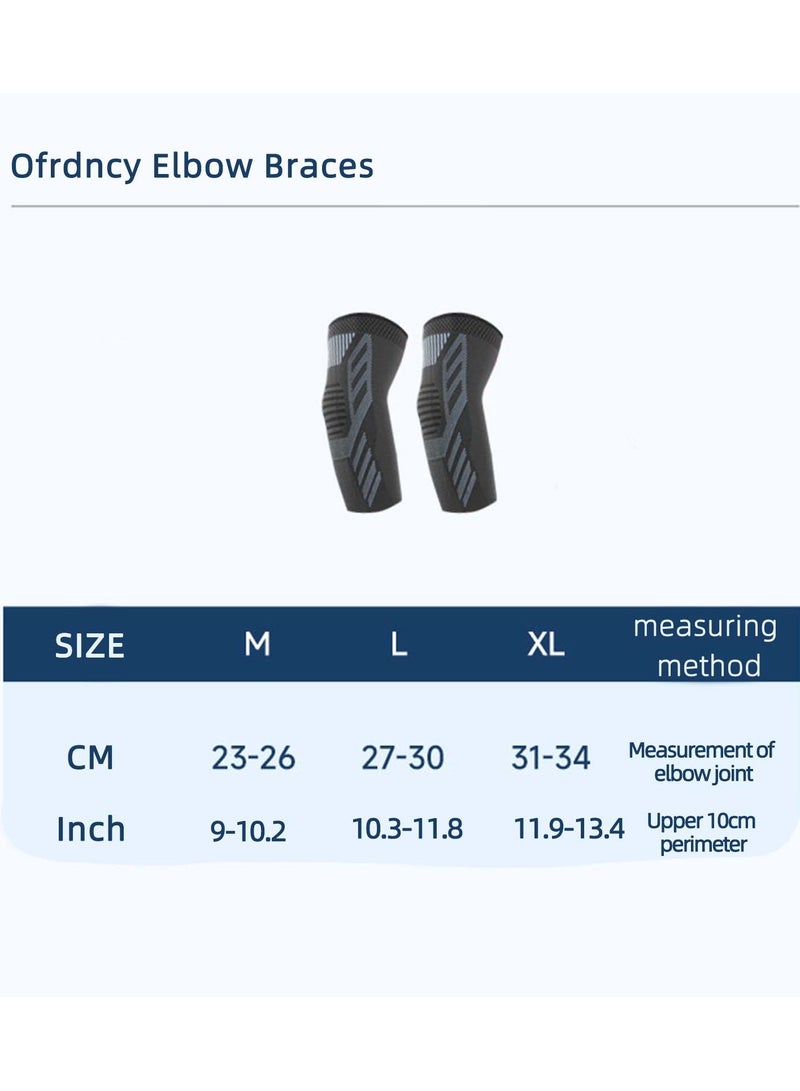 Ofrdncy 2 Pack Elbow Support, Compression Support Sleeves, Compression Sports Elbow Pads, Fitness Cycling Sports Elbow Pads, Joint Pain Relief Elbow-3Size - Image 5