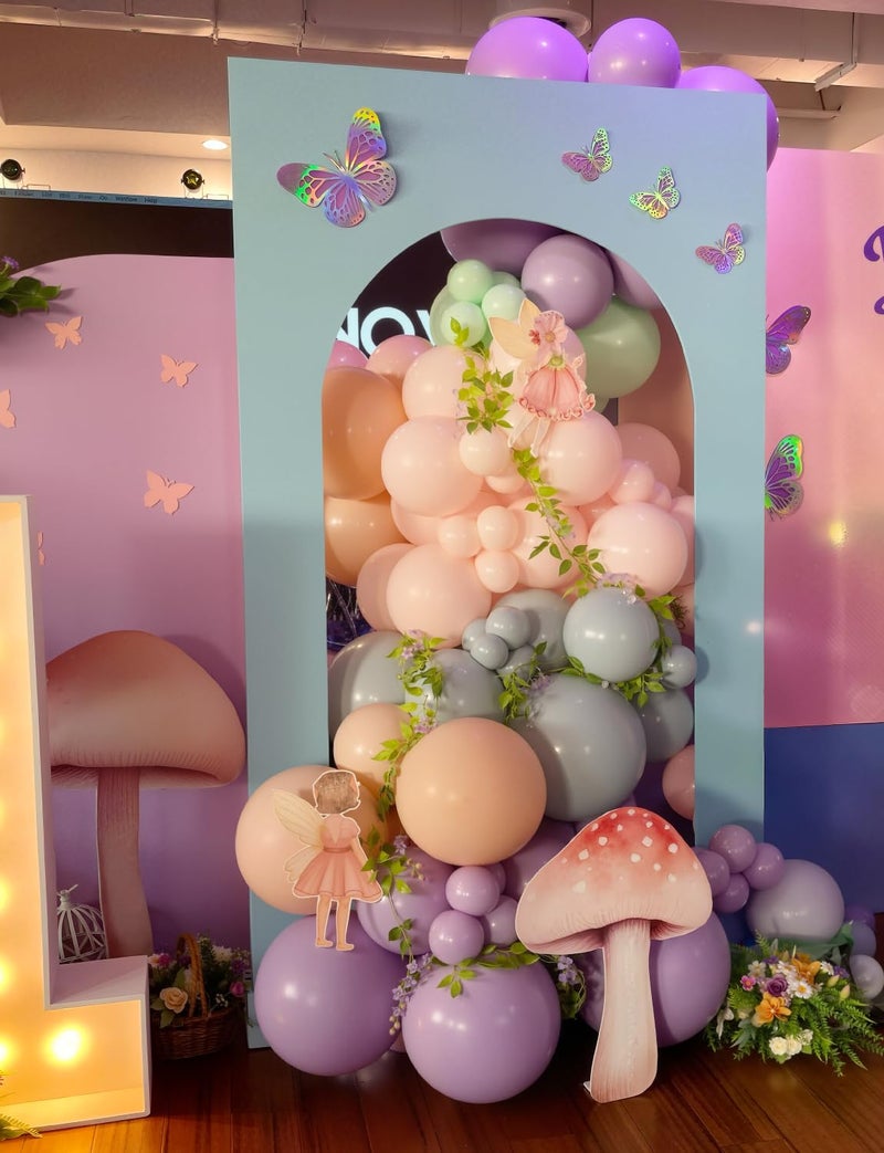 Haolongfa Fairy Balloon Arch Kit â€“ 159PCS Pastel Pink Purple Dusty Blue Green Orange and Gold Balloons, for Fairtale Birthday, Baby Shower, Spring Garden Tea Party, Wonderland Party Decor - Image 3