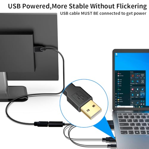 Kirzi VGA (Sources) to HDMI(Display) Adapter, 1080P Converter with Audio+USB Power from VGA Computer/Laptop to HDMI TV/Monitor, Male to Female(1ft) - Image 4