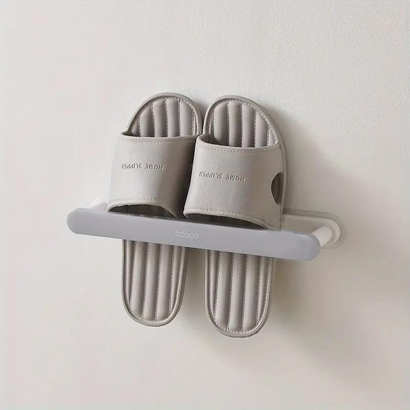 Evona Evona Ecoco SelfAdhesive Telescopic Shoe Rack WallMounted Slipper Rack Towel Holder Rack Wall Mounted Towel Hanger Bathroom Towel Bar Shelf Shoes Holder Hanging Bathroom Organizer
