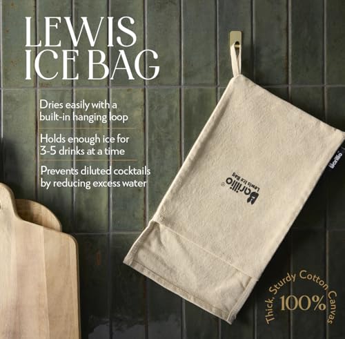 Barillio Drink Muddler Mallet and Lewis Bag Set - Big-Shot 13.75 Inch Wooden Muddler and Ice Hammer for Cocktails w/Canvas Ice Crushing Bag - Bar Tool Set - Image 4