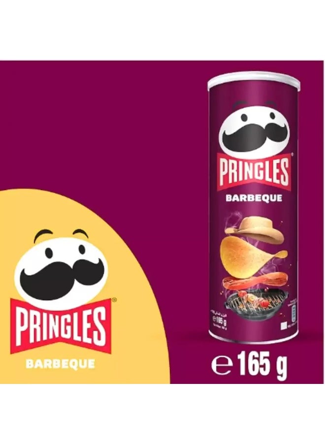 Pringles Pringles Barbeque Flavour Crispy Potato Chips, Savoury Snack- 165gms - Image 3