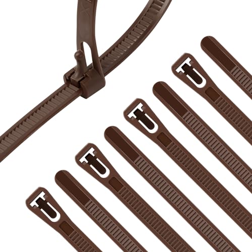 XINGO 100PCS 8 inch Black Releasable Cable Zip Ties Adjustable Wire Cable Ties, Reusable Zip Ties Tie Straps For Multi-Purpose Use Indoor And Outdoor Plastic Tie Wire - Image 1