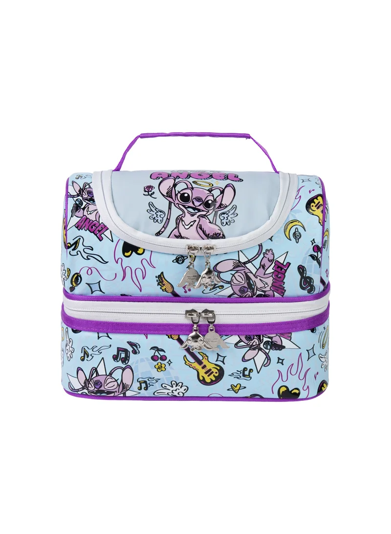 Disney Stitch Regular Lunch Bag | Insulated Dual Compartment Kids Lunch Bag | Lilo & Stitch Lunch Tote for School, Travel & Picnics | Lightweight Lunch Box Bag for Kids
