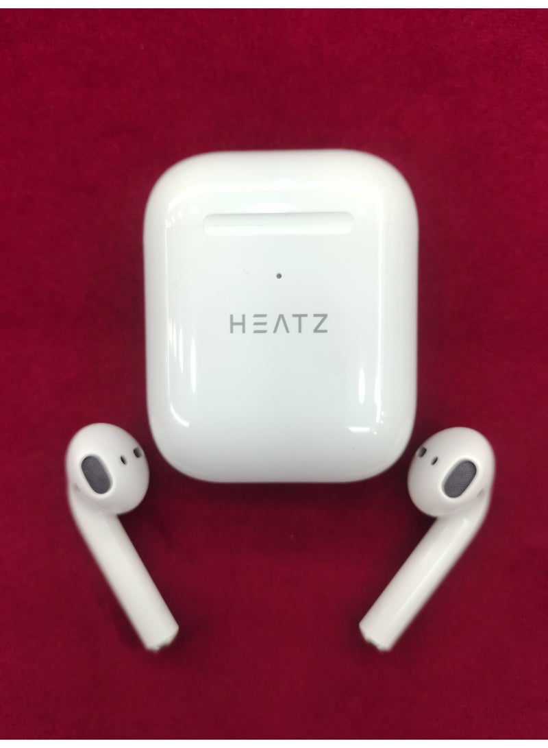هيتز سماعات Heatz ZB90 اللاسلكية – أبيض | سماعات بلوتوث مع مستشعر لمس، ميكروفون مزدوج، صوت ستيريو وعمر بطارية طويل – مع علبة سيليكون مجانية - Image 2