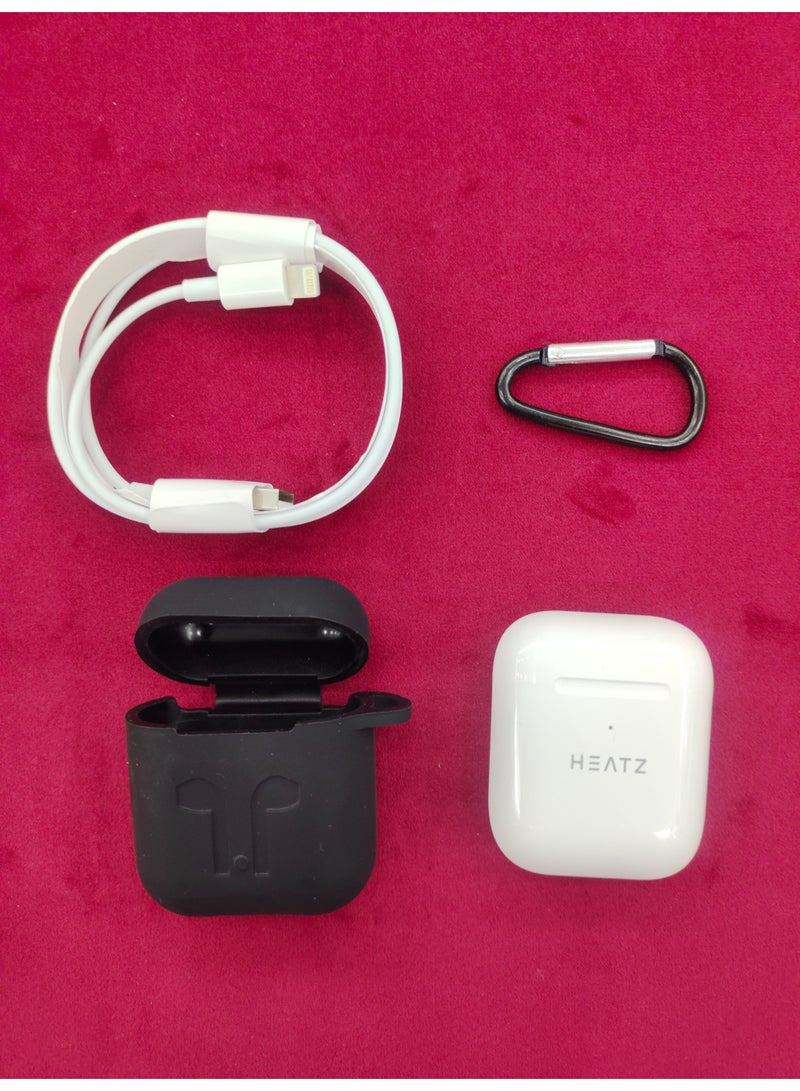هيتز سماعات Heatz ZB90 اللاسلكية – أبيض | سماعات بلوتوث مع مستشعر لمس، ميكروفون مزدوج، صوت ستيريو وعمر بطارية طويل – مع علبة سيليكون مجانية - Image 3