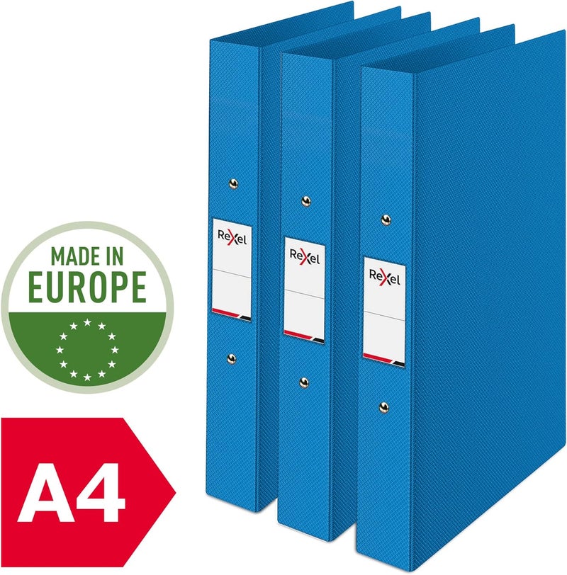 Rexel Choices, A4 Ring Binder, 25 mm Spine, 190 Sheet Capacity, File Folder, Document Organisation, Blue, Pack of 3, 2115728 - Image 2