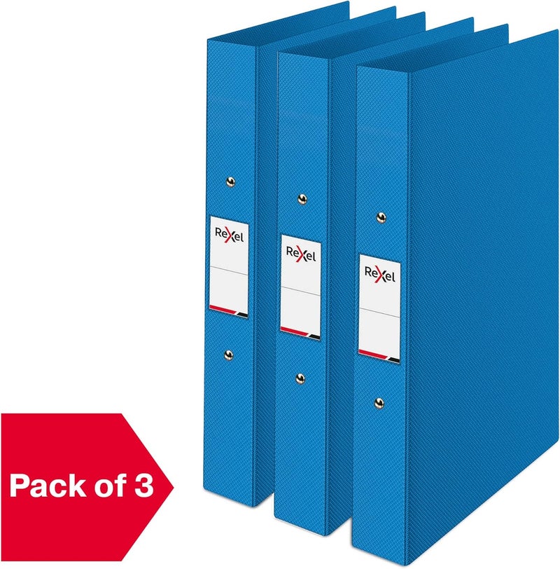 Rexel Choices, A4 Ring Binder, 25 mm Spine, 190 Sheet Capacity, File Folder, Document Organisation, Blue, Pack of 3, 2115728 - Image 3