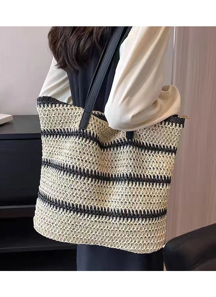KUYING - New High-Capacity Machine Woven One Color Paper Rope Woven Bag - Image 1