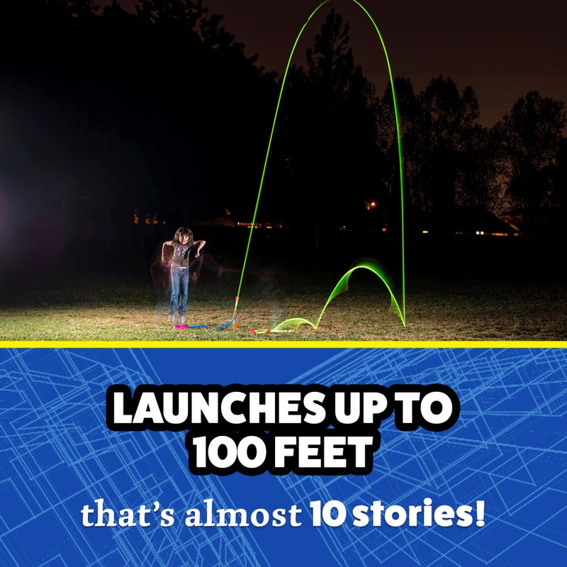Stomp Rocket Ultra LED Rocket Launcher for Kids, 6 LED Foam Tipped Rockets - Fun Backyard & Outdoor Kids Toys Gifts for Boys & Girls - Toy Foam Blaster Set - Multi-Player Adjustable Launch Stand - Image 3