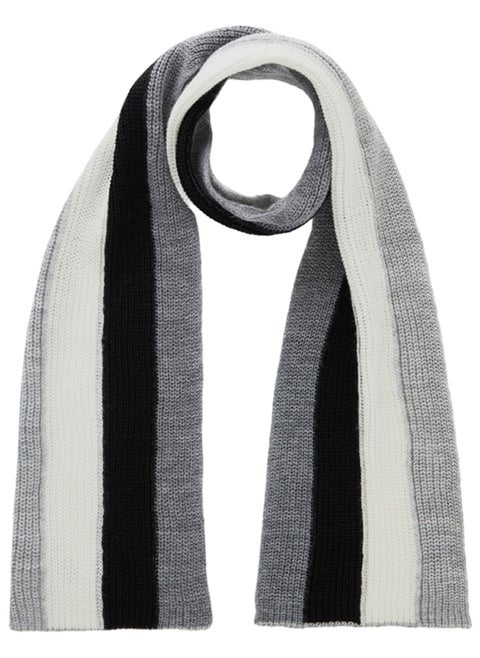 SCARF IN WOOL BLEND WITH INLAYS