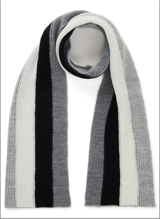 SCARF IN WOOL BLEND WITH INLAYS