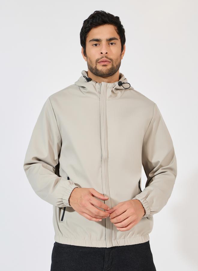 Styli Fully Lined Elasticated Hem Detail Windbreaker Jacket  - Image 1