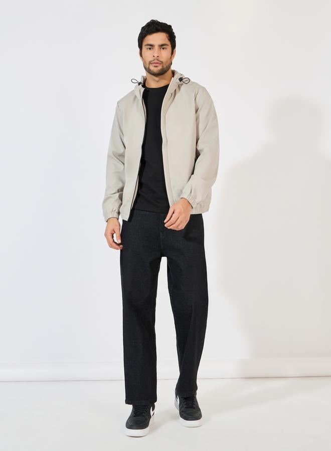 Styli Fully Lined Elasticated Hem Detail Windbreaker Jacket  - Image 3