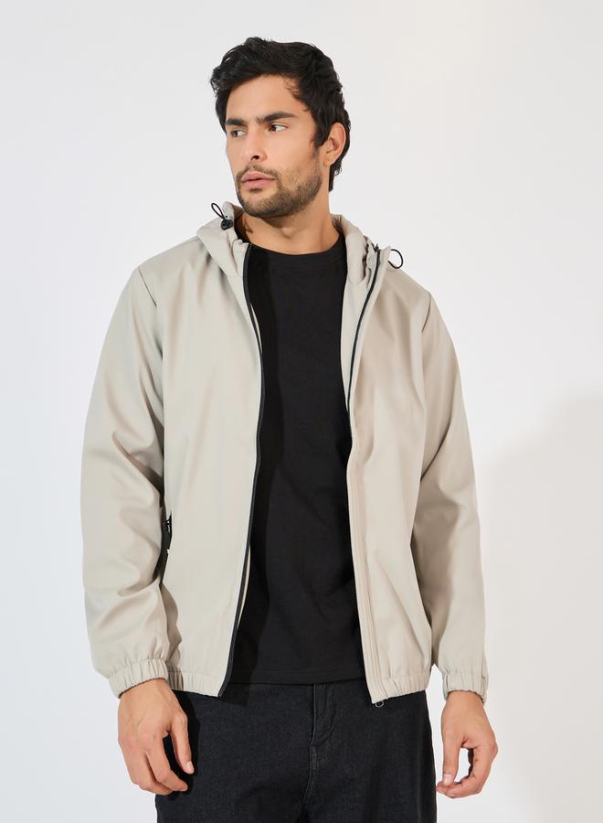 Styli Fully Lined Elasticated Hem Detail Windbreaker Jacket  - Image 2