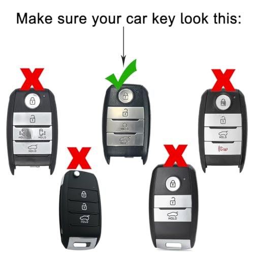 KEYCEPT Tristar Key Cover Compatible for Kia Seltos | Kia Sonet | Kia Carens | Facelift in Year 2019, 2020, 2021, 2022 4 Button Smart Key. (Black) - Image 2