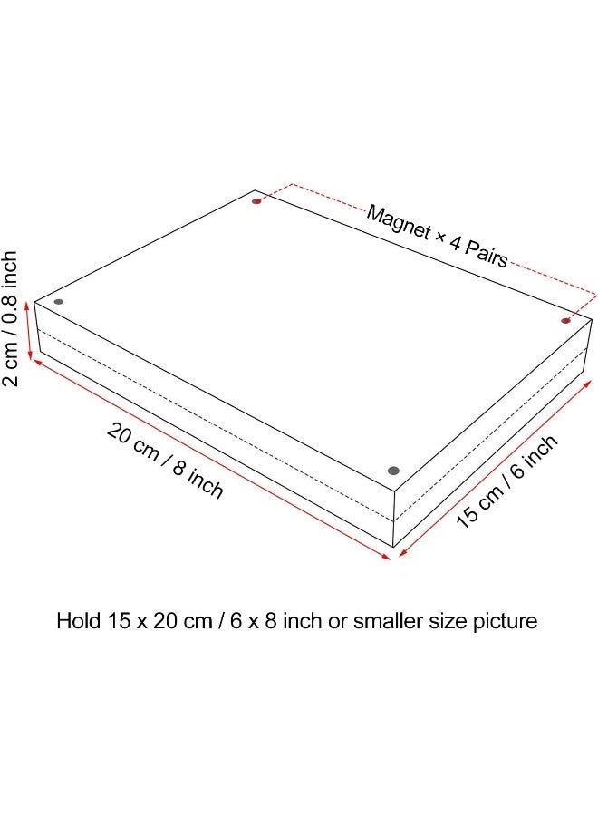 Boxalls 6x8 Inches Acrylic Picture Frame, Double Sided Clear Frameless Photo Frame with Magnetic Desktop Transparent - Image 3
