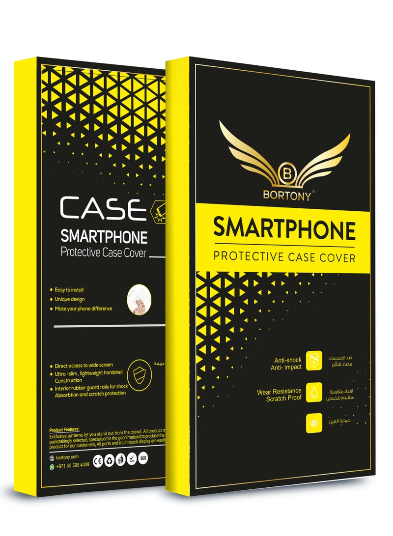 BORTONY Protective Case Cover With 2-Pieces Tempered Glass Screen Protector For Samsung Galaxy A21S Clear - Image 4