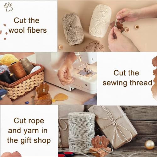 Savina Thread Cutter for Sewing, Table Top Yarn Cutter with Stand Blade Saver. Ideal for Quilting Projects, Wooden Sewing Tools DIY Craft. (1Pcs) - Image 5