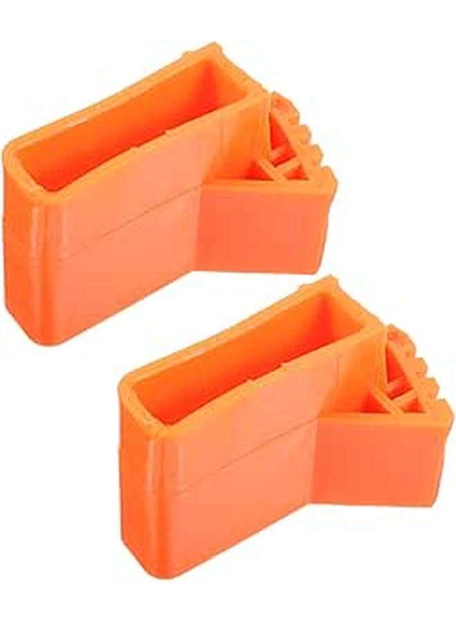 Orange Ladder Leg Cushion Pads 2PCS Anti Slip Foot Pads For Folding Ladders Easy Installation - Image 1