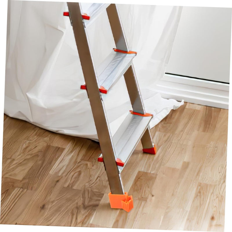 Orange Ladder Leg Cushion Pads 2PCS Anti Slip Foot Pads For Folding Ladders Easy Installation - Image 5