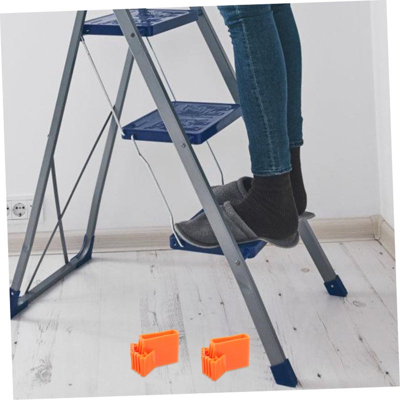 Orange Ladder Leg Cushion Pads 2PCS Anti Slip Foot Pads For Folding Ladders Easy Installation - Image 4