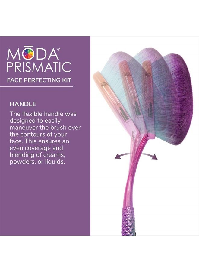 MODA مجموعة فرش مكياج بيضاوية كاملة الحجم 4 قطع، تشمل - فرشاة الأساس، فرشاة التحديد، فرشاة التحديد التفصيلية، وفرشاة الكونسيلر (بريزما) - Image 3