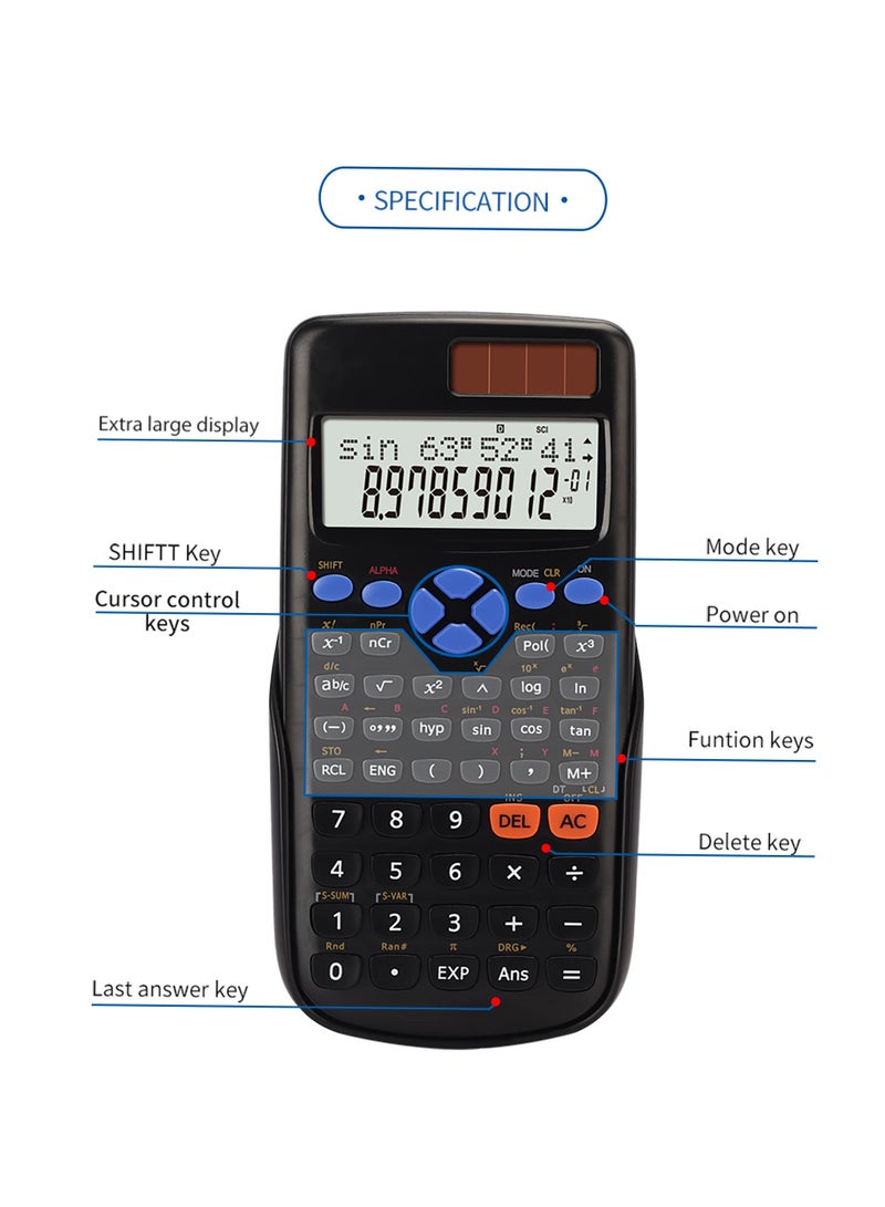 SYOSI Scientific Calculator, Engineering Scientific Calculator with 240 Functions, Scientific Calculator with Digital LCD Display for Students, Teachers and Business Use - Image 5