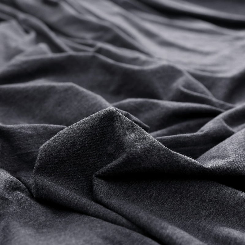 PURE ERA Jersey Knit Pillowcases 100% T-Shirt Cotton Super Soft Comfy Breathable, Set of 2, Standard 20" x 26", Heathered Charcoal Grey - Image 3