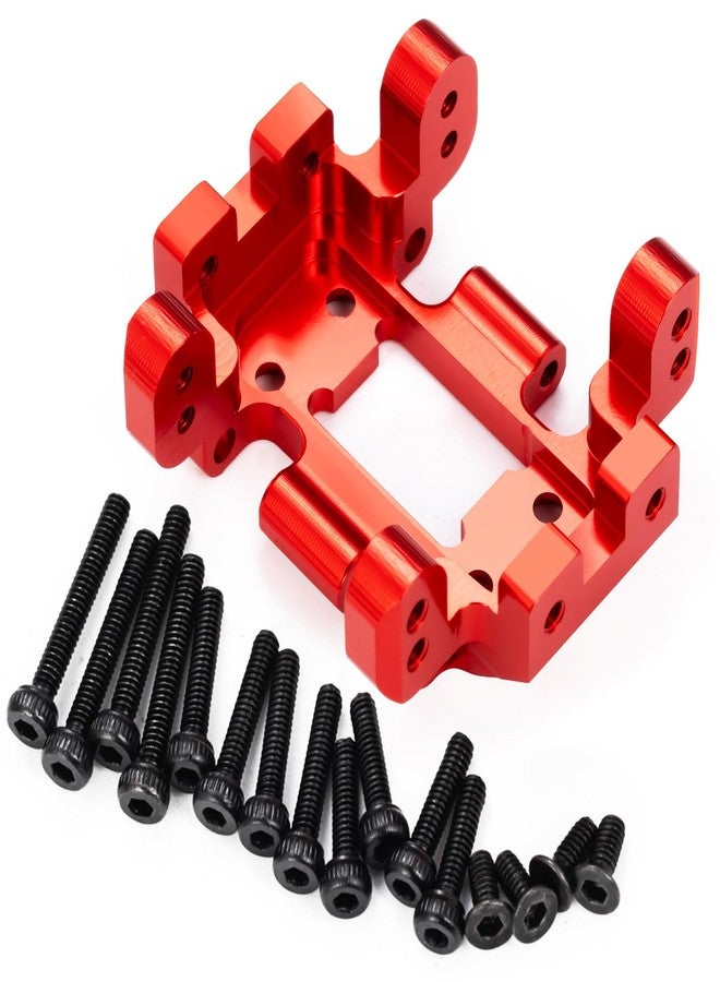 لوحة انزلاق سوداء من الألومنيوم CNC من MORFUM Redcat Ascent-18، لوحة انزلاق علبة التروس، دعامة تثبيت ناقل الحركة، دعامة الإطار المركزي لسيارة التحكم عن بعد Redcat Ascent-18 بمقياس 1/18 (أحمر) - Image 2