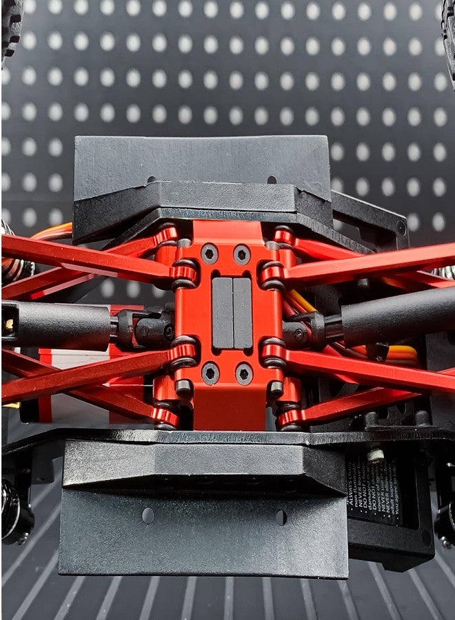 لوحة انزلاق سوداء من الألومنيوم CNC من MORFUM Redcat Ascent-18، لوحة انزلاق علبة التروس، دعامة تثبيت ناقل الحركة، دعامة الإطار المركزي لسيارة التحكم عن بعد Redcat Ascent-18 بمقياس 1/18 (أحمر) - Image 5